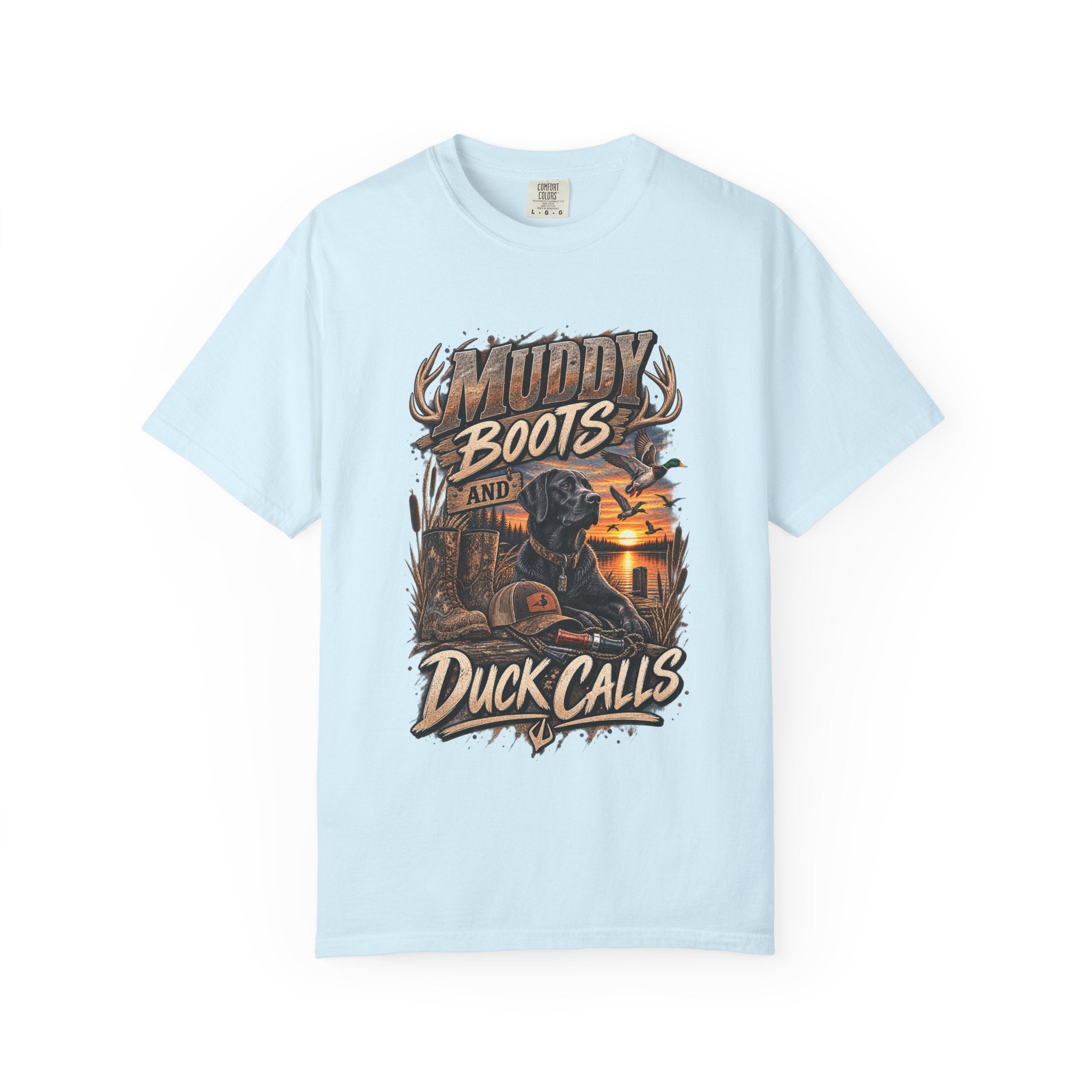 Duck Hunting T-Shirt — "Muddy Boots and Duck Calls" Graphic Tee for Hunters