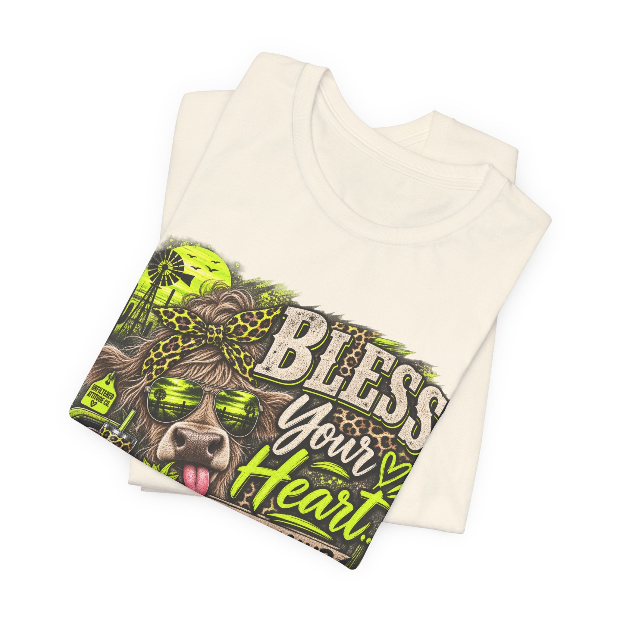 T‑Shirt — "Bless Your Heart... Seriously?" Cow Graphic Tee