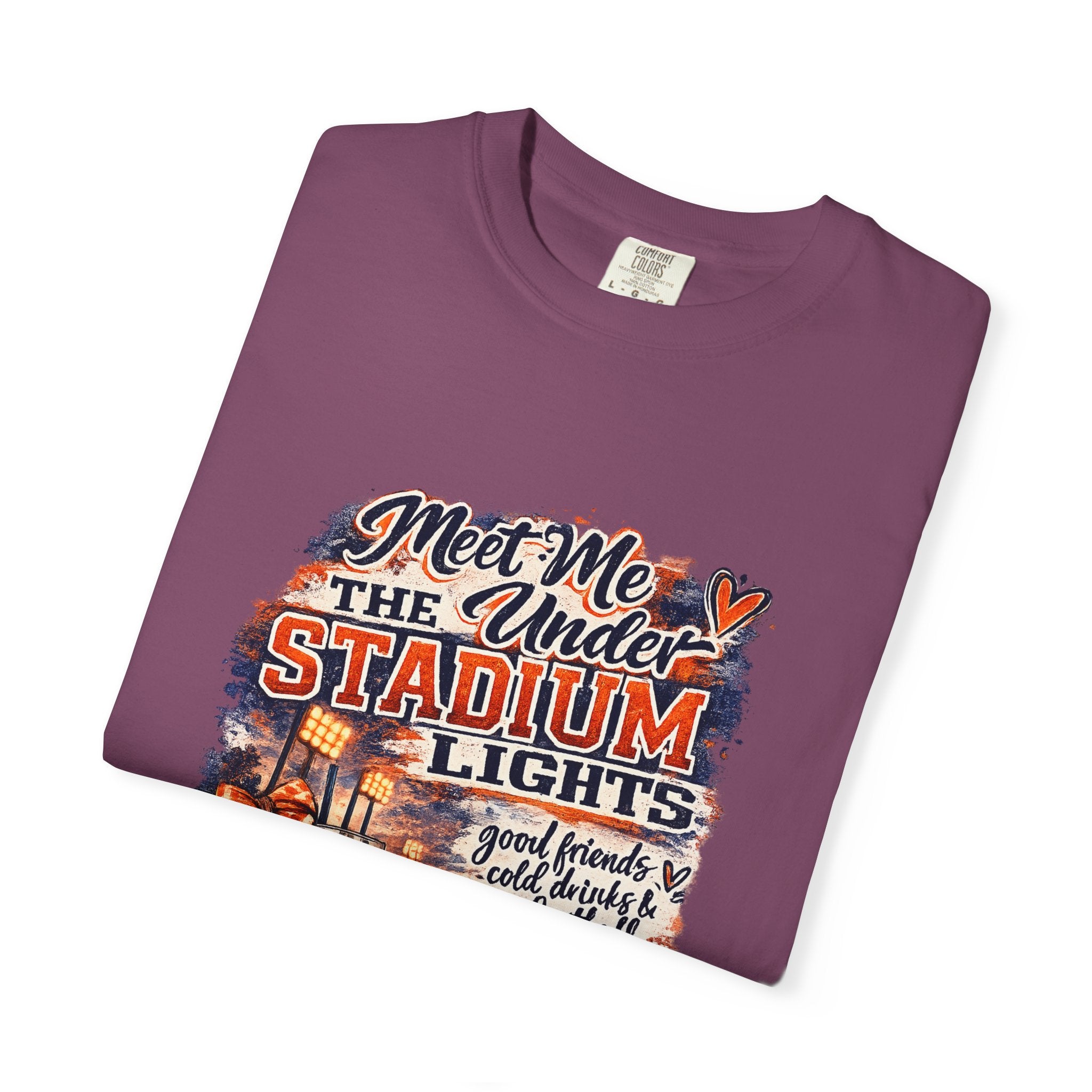 Stadium Lights Football Graphic T-Shirt — "Meet Me Under the Stadium Lights"