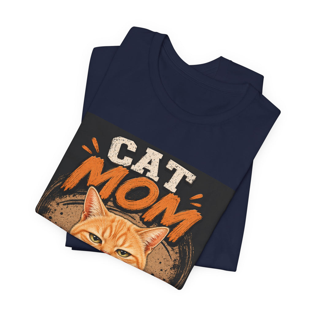 Cat Mom T-Shirt — Cute Orange Cat Graphic Tee for Cat Lovers