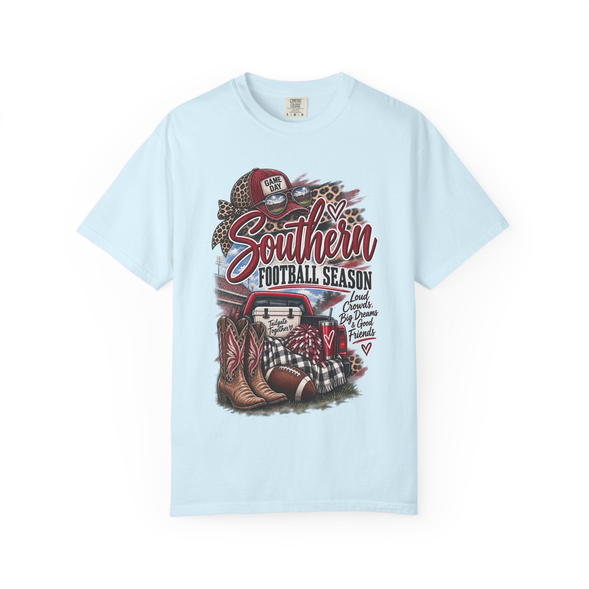 Southern Football Season T-Shirt — Vintage Truck, Cowboy Boots & Helmet Tailgate Tee
