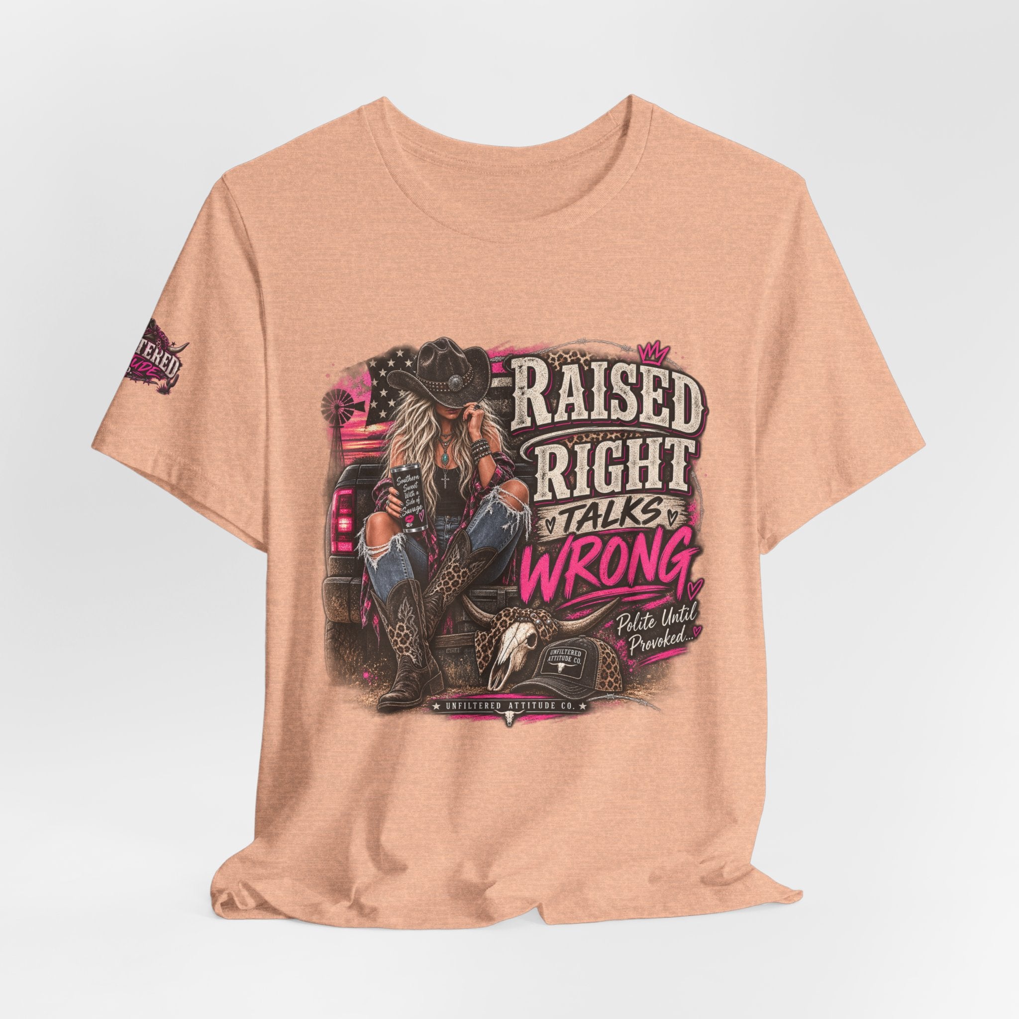 Raised Right Talks Wrong Graphic Tee — Country Cowgirl Western Shirt
