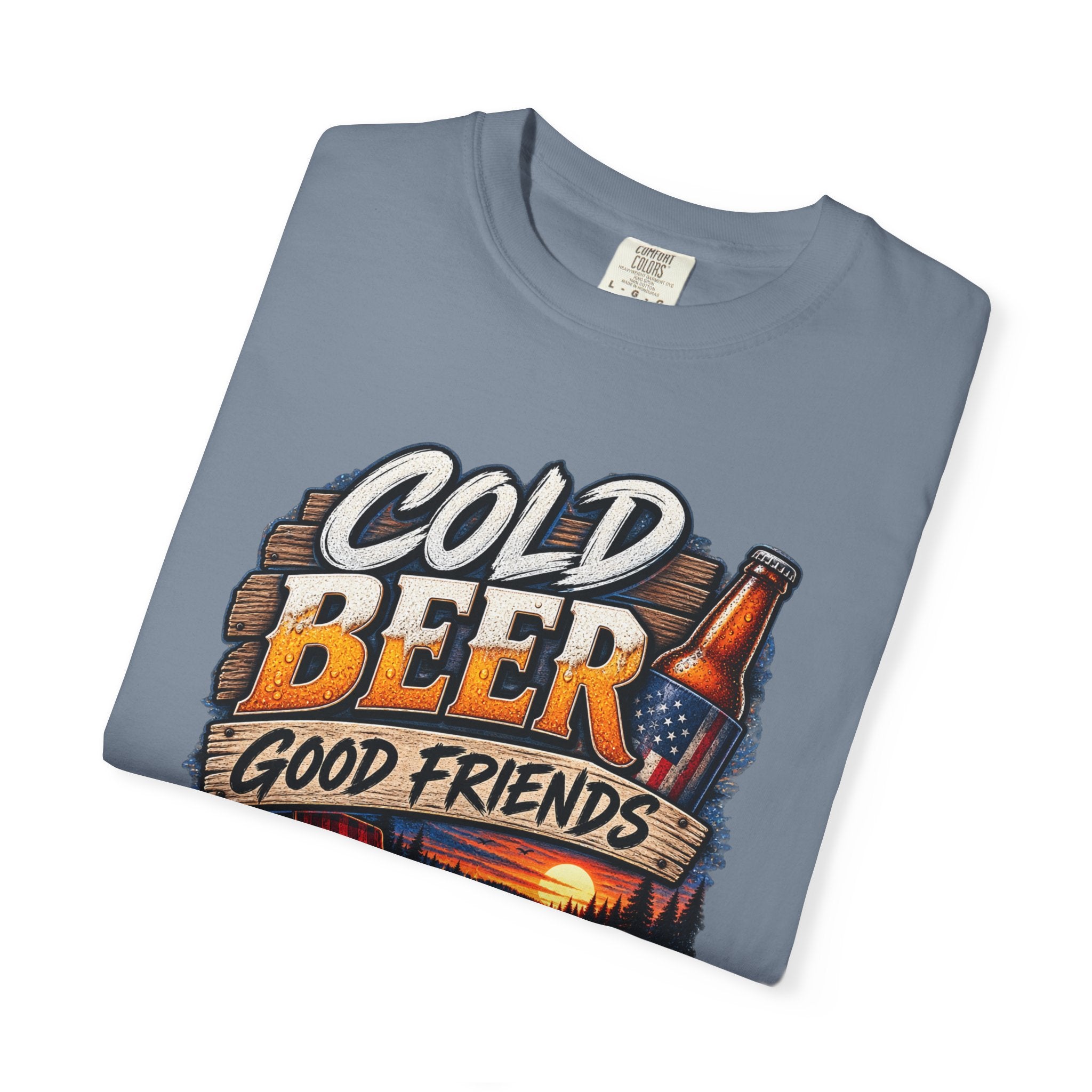 T-Shirt — "Cold Beer, Good Friends, Bad Decisions" Campfire Graphic Tee