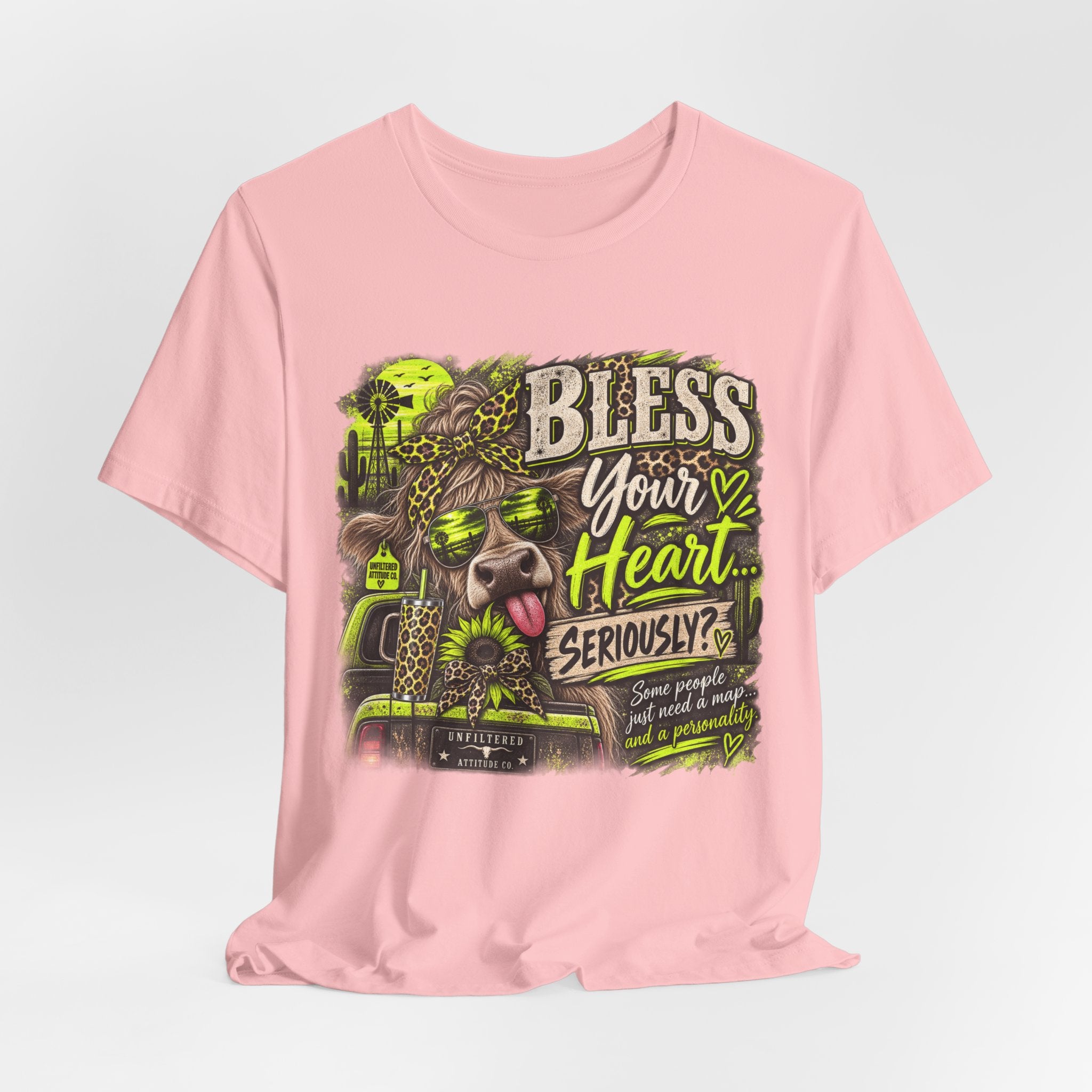 T‑Shirt — "Bless Your Heart... Seriously?" Cow Graphic Tee