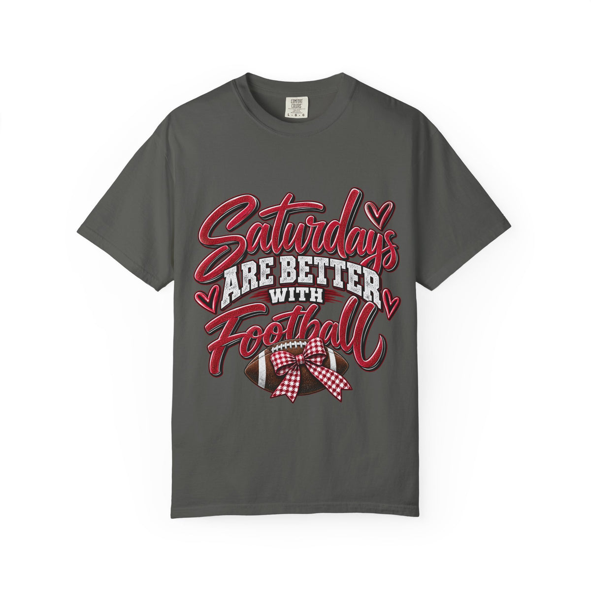 Saturdays Are Better With Football T-Shirt – Crimson & White Game Day Tee