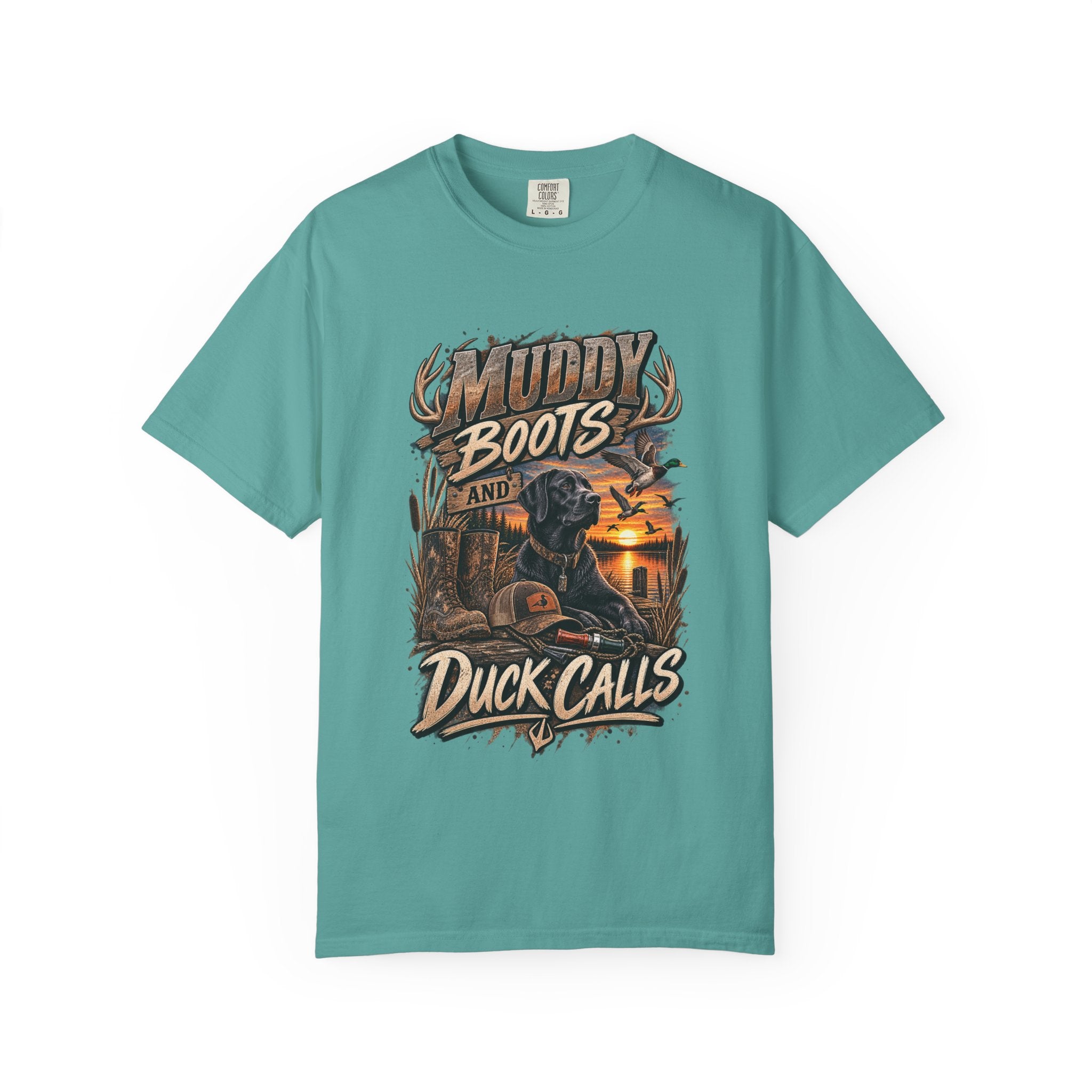Duck Hunting T-Shirt — "Muddy Boots and Duck Calls" Graphic Tee for Hunters