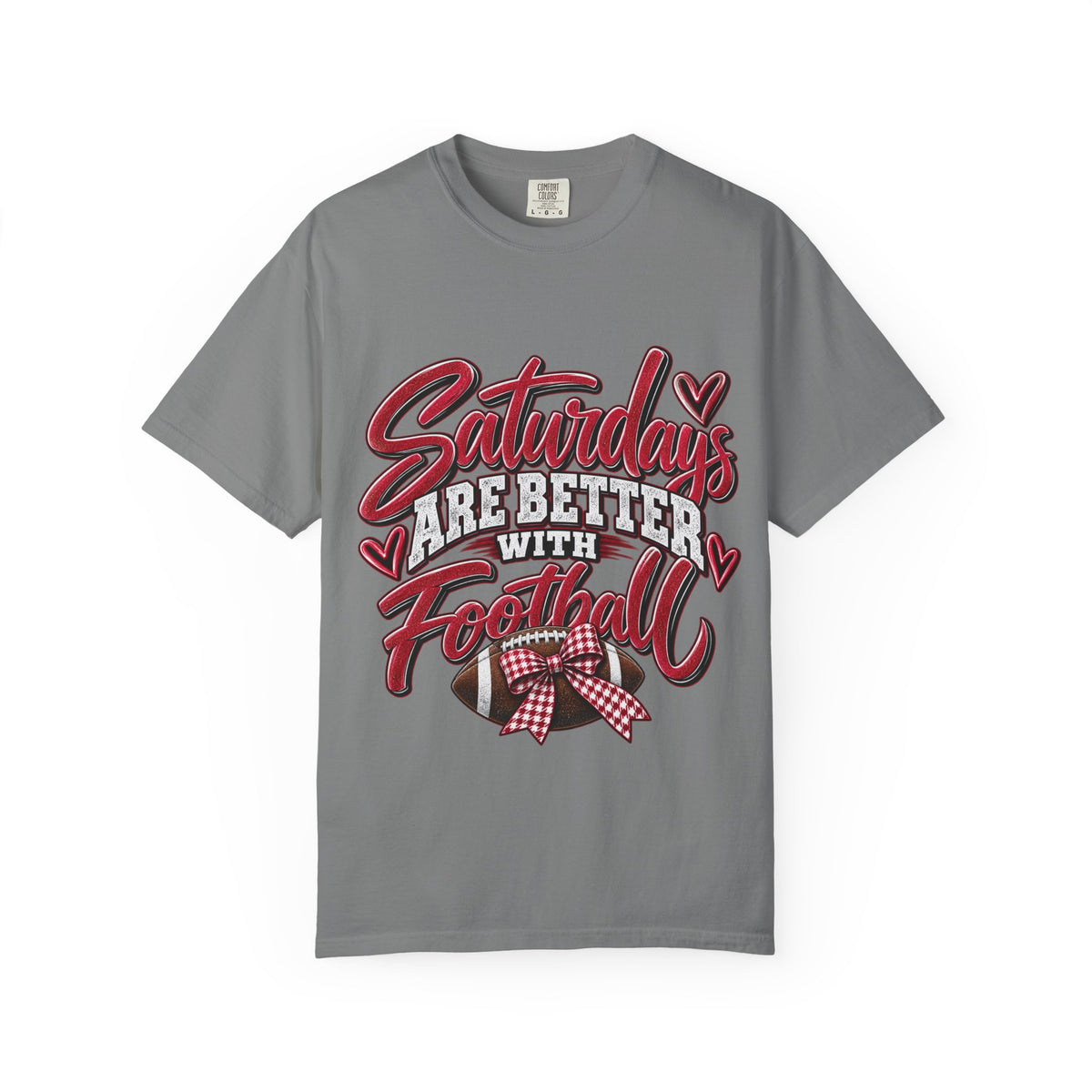 Saturdays Are Better With Football T-Shirt – Crimson & White Game Day Tee