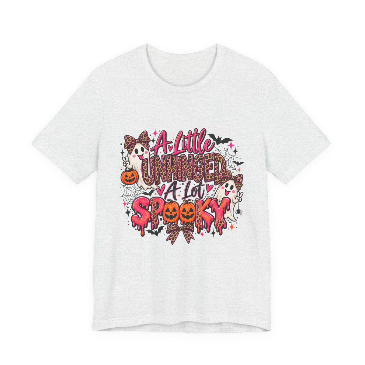 A Little Unhinged, A Lot Spooky – Leopard Print Halloween Graphic Tee