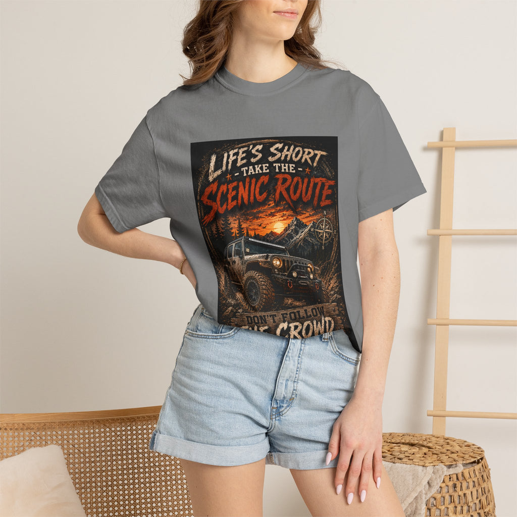 Off-Road Scenic Route T-Shirt — "Life’s Short, Take the Scenic Route" Adventure Tee