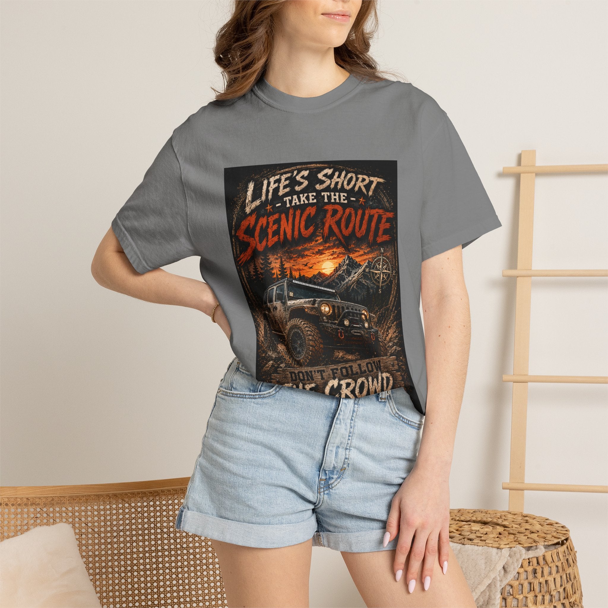Off-Road Scenic Route T-Shirt — "Life’s Short, Take the Scenic Route" Adventure Tee