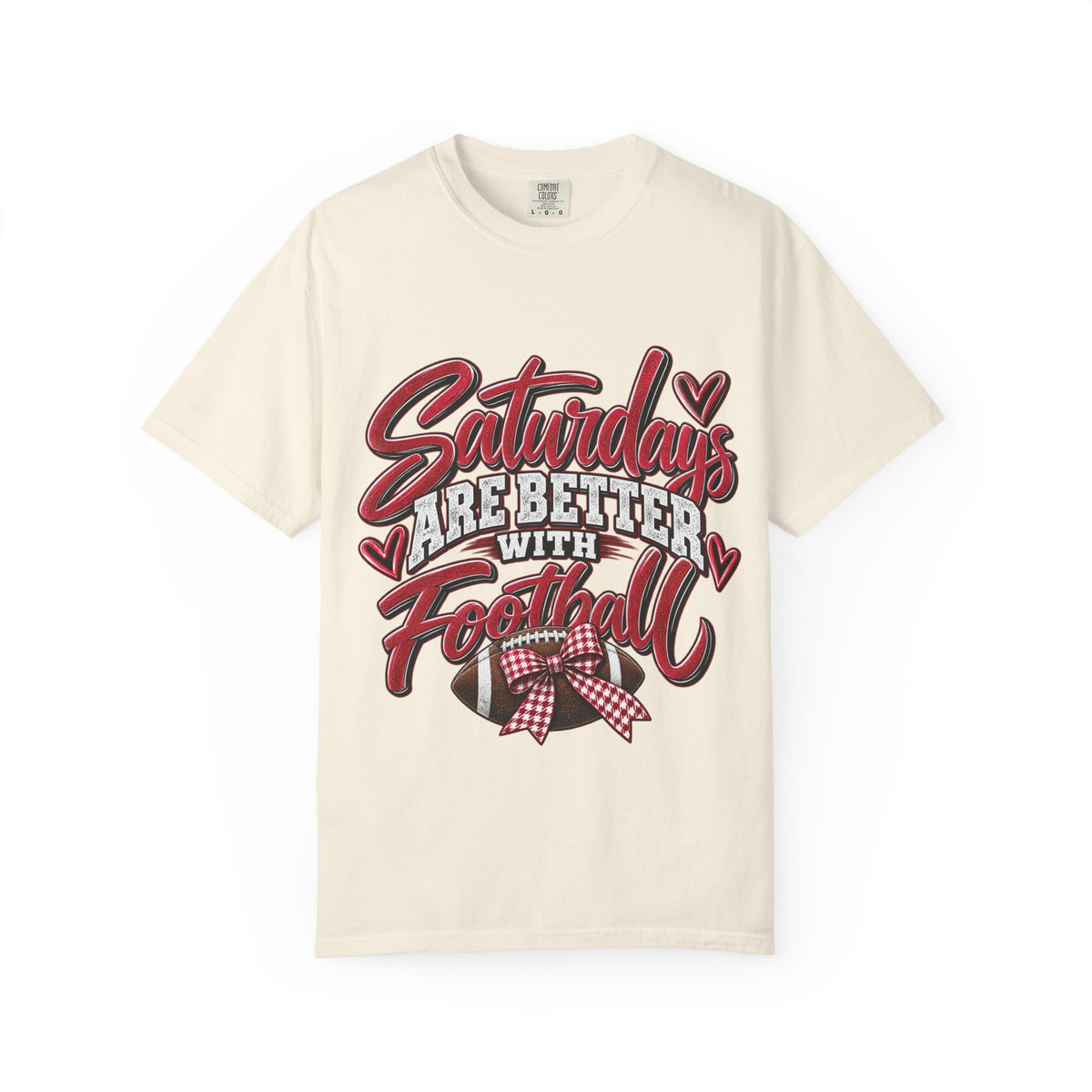 Saturdays Are Better With Football T-Shirt – Crimson & White Game Day Tee