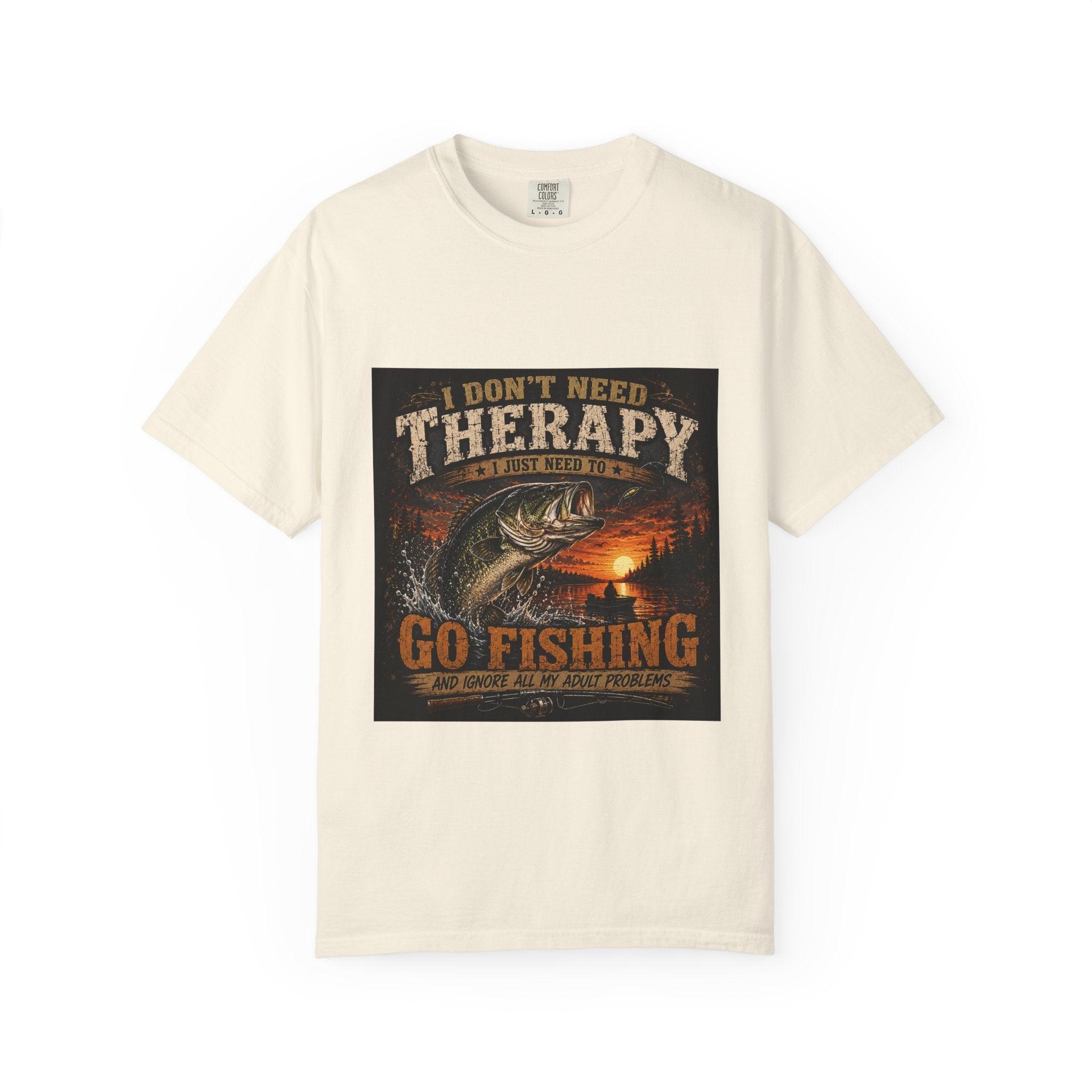 Fishing Therapy T-Shirt — “I Don’t Need Therapy, I Just Need To Go Fishing” Fishing Graphic Tee