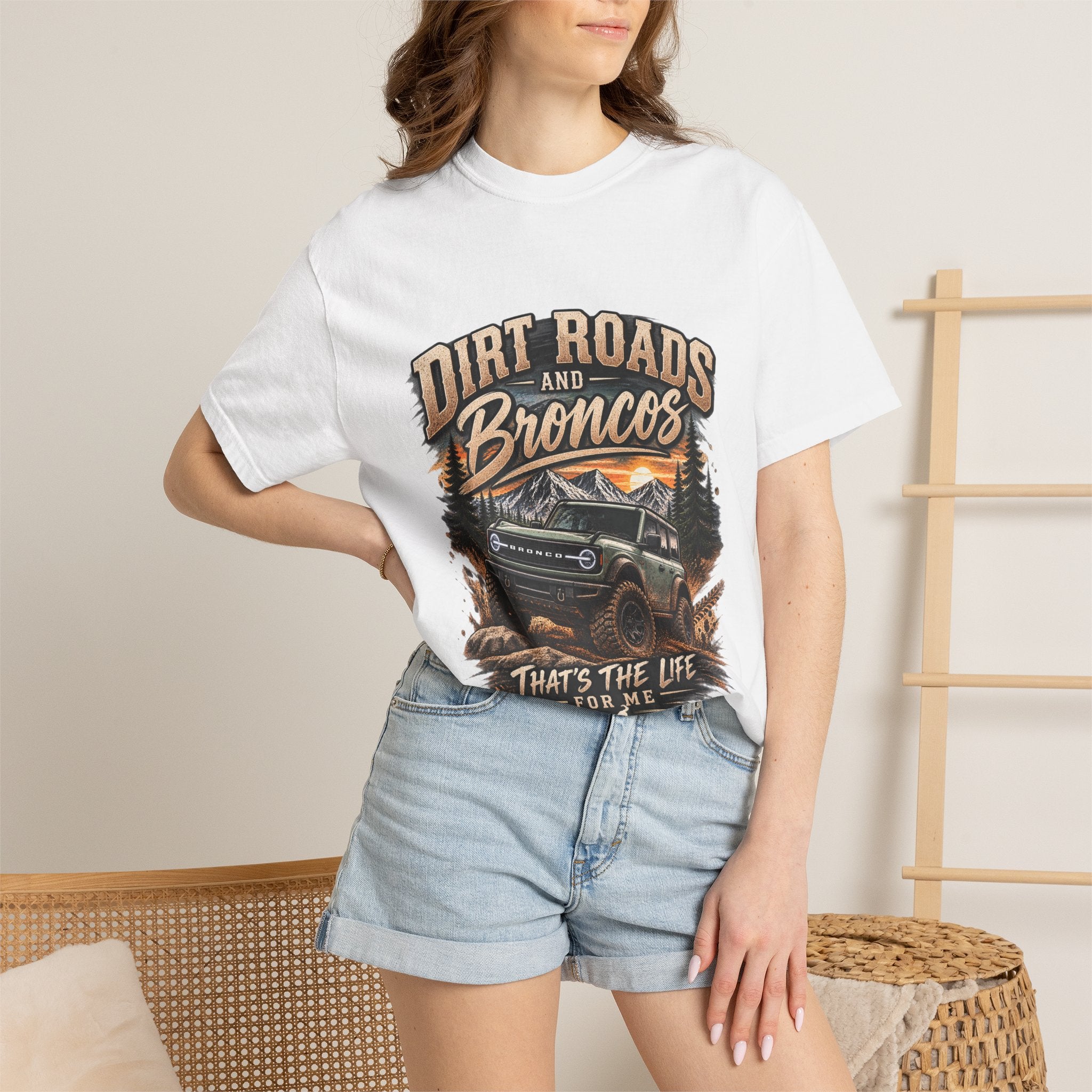 Bronco Off-Road T-Shirt — "Dirt Roads and Broncos" Adventure Tee
