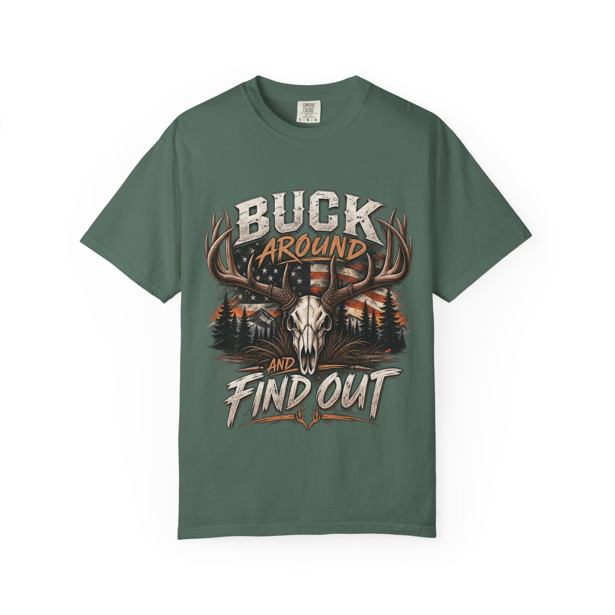 Buck Around And Find Out T-Shirt — Vintage Deer Skull Hunting Tee