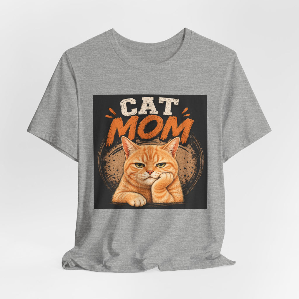 Cat Mom T-Shirt — Cute Orange Cat Graphic Tee for Cat Lovers