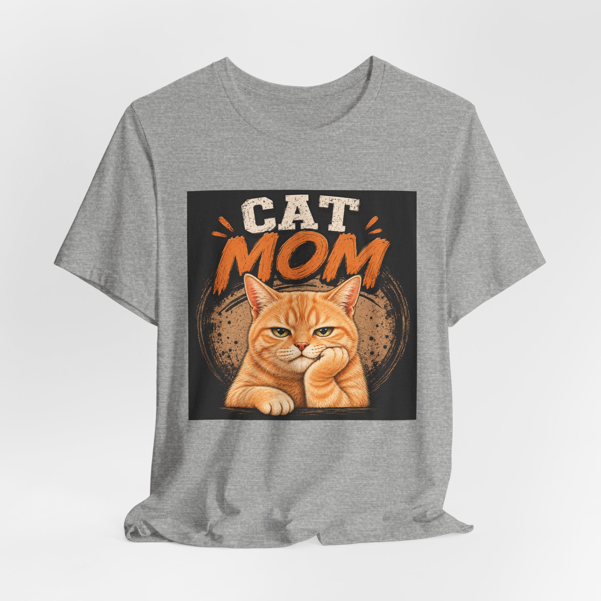 Cat Mom T-Shirt — Cute Orange Cat Graphic Tee for Cat Lovers