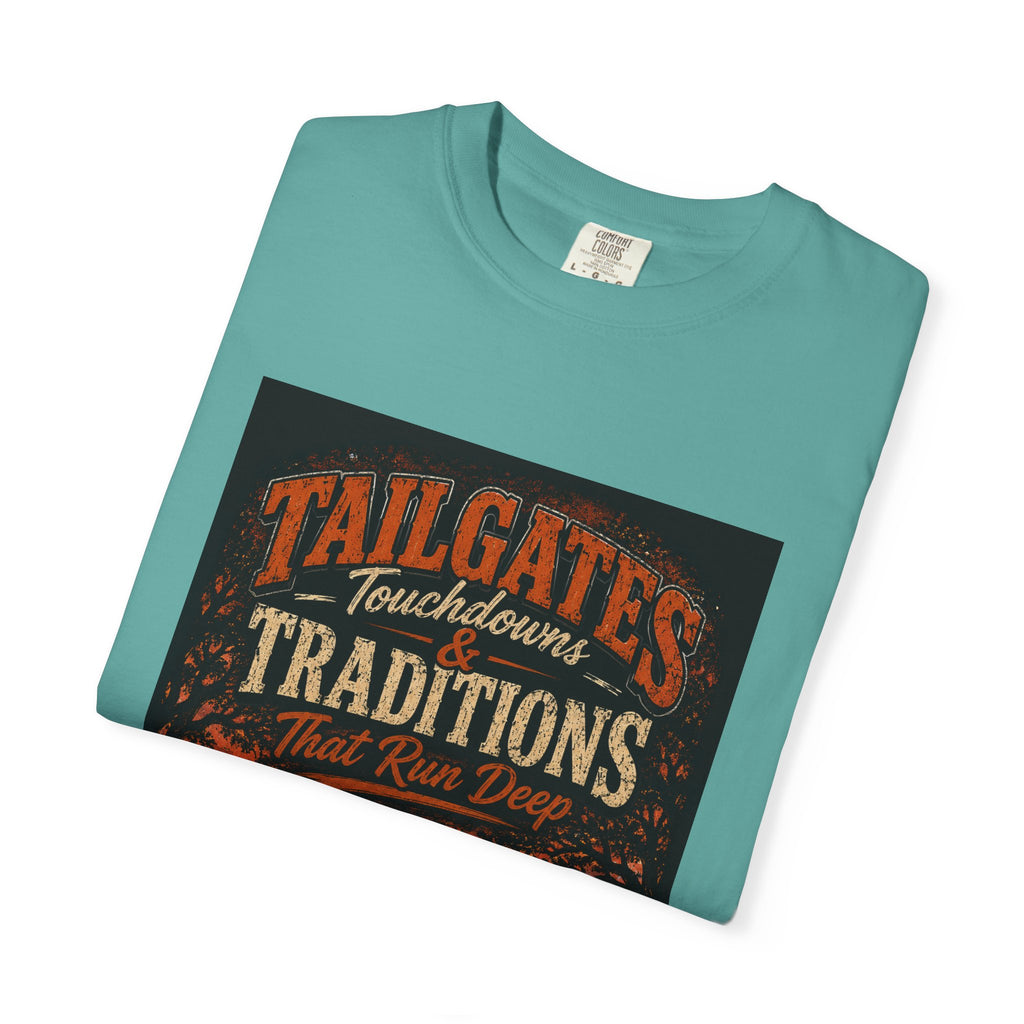 Tailgates & Touchdowns T-Shirt — Tailgate Traditions Football Game Day Tee