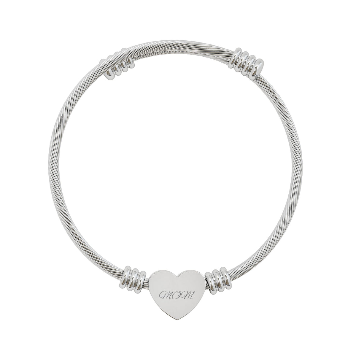 Heart Cuff Bracelet – Personalized Engraving Jewelry Gift