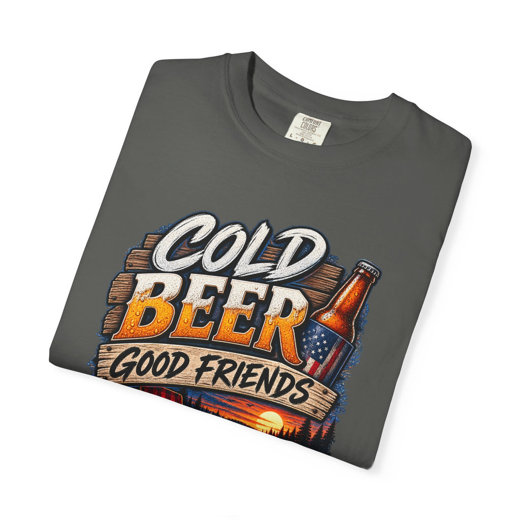 T-Shirt — "Cold Beer, Good Friends, Bad Decisions" Campfire Graphic Tee