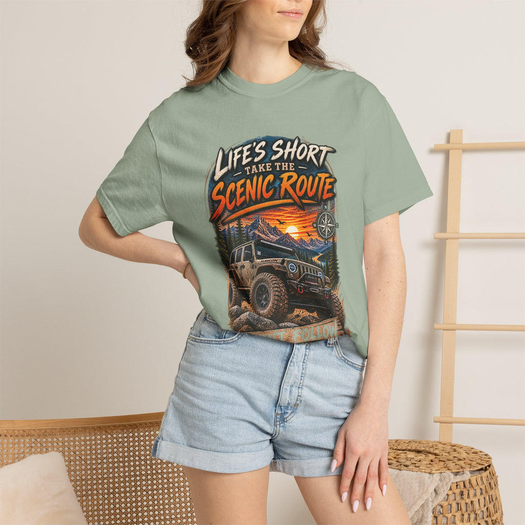 Scenic Route Off-Road T-Shirt — "Life's Short, Take the Scenic Route" Jeep Adventure Tee