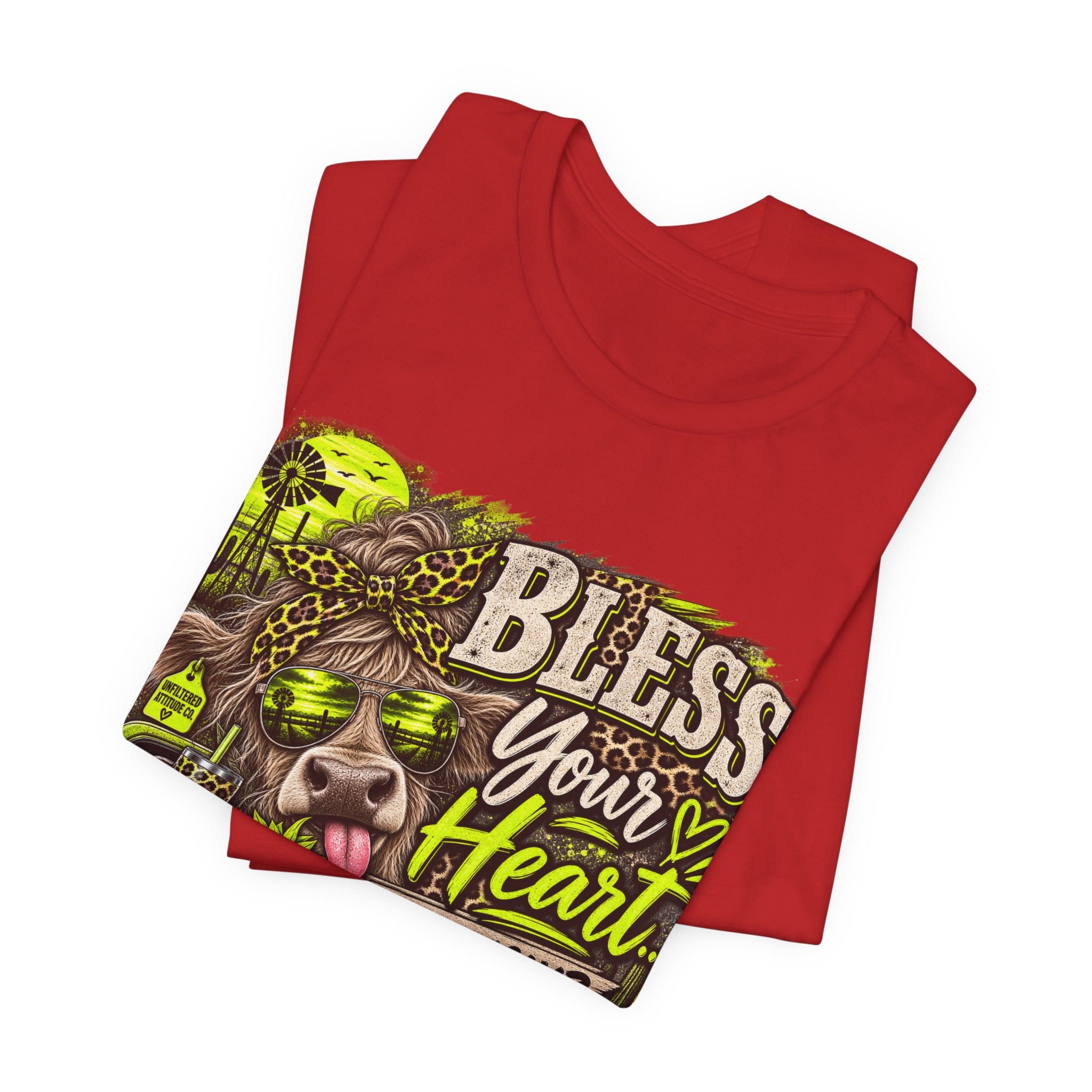 T‑Shirt — "Bless Your Heart... Seriously?" Cow Graphic Tee