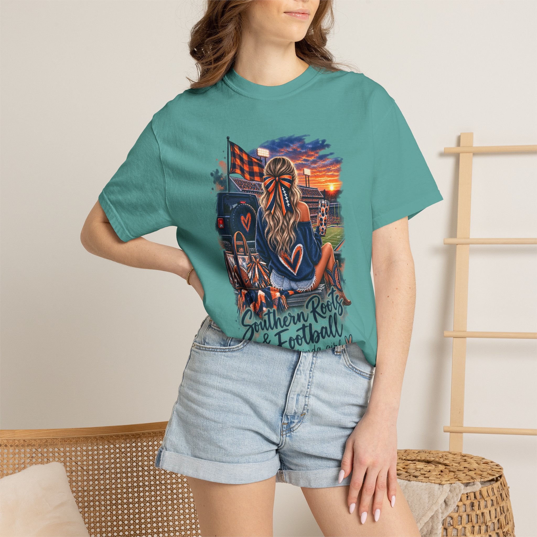 Southern Roots & Football T-Shirt — Tailgate Mom Graphic Tee