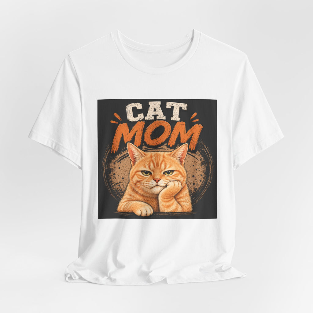 Cat Mom T-Shirt — Cute Orange Cat Graphic Tee for Cat Lovers