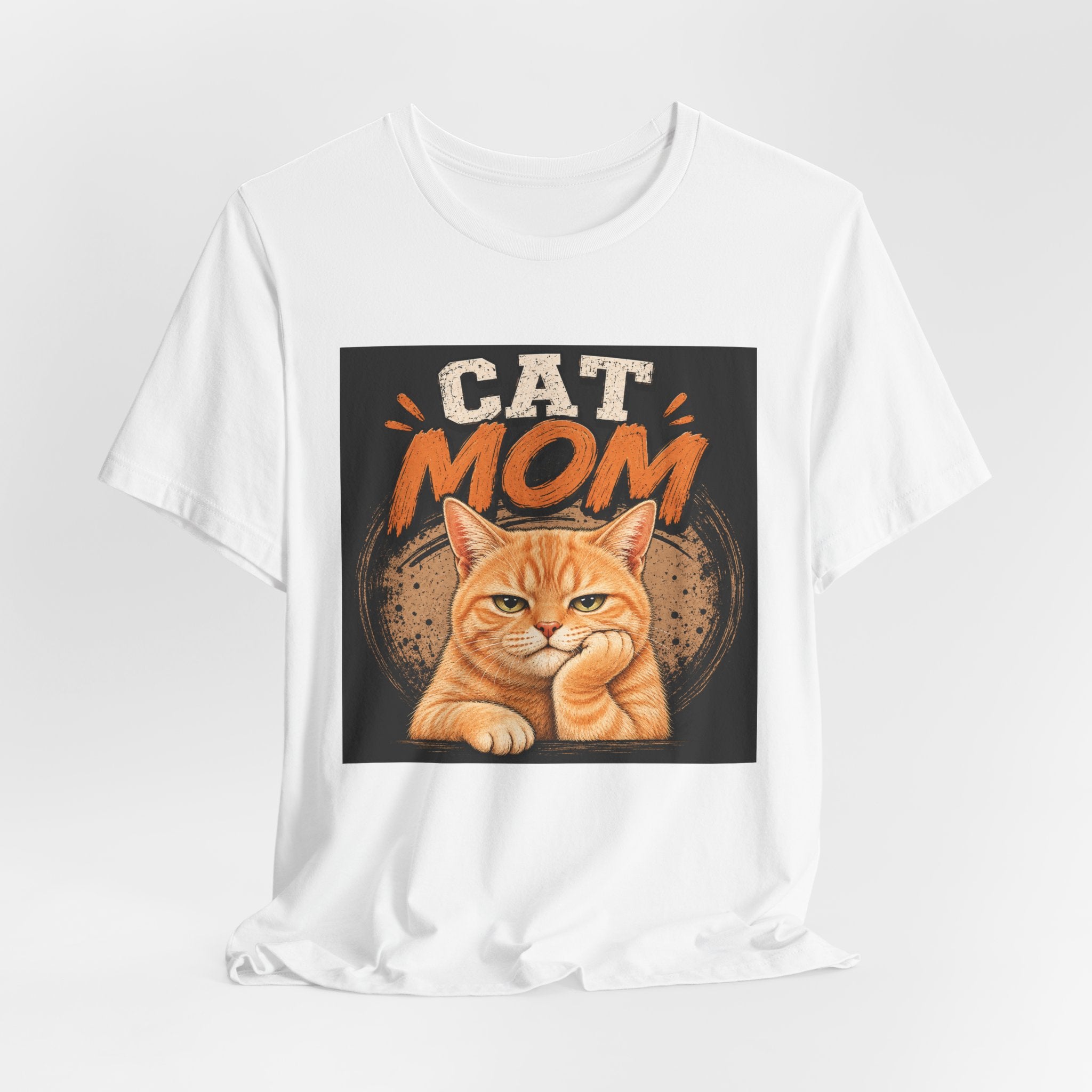 Cat Mom T-Shirt — Cute Orange Cat Graphic Tee for Cat Lovers