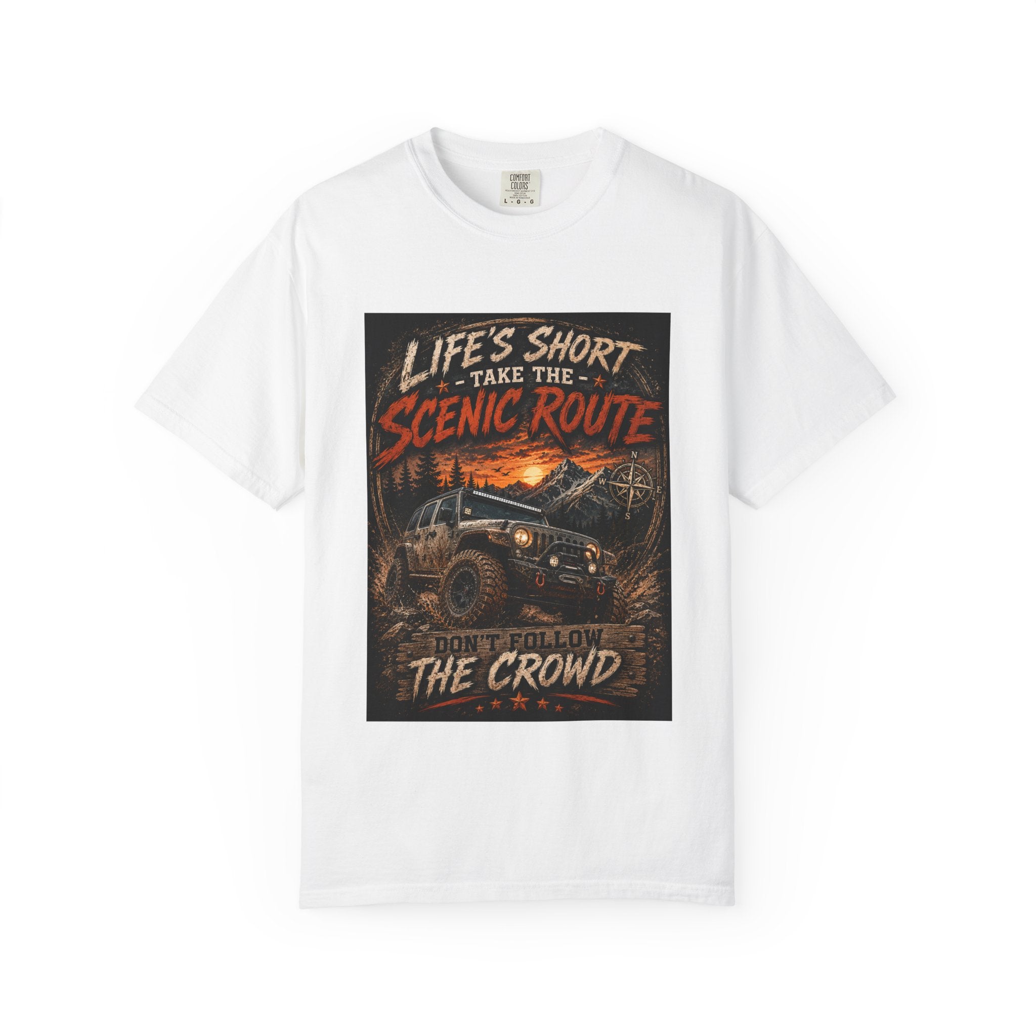 Off-Road Scenic Route T-Shirt — "Life’s Short, Take the Scenic Route" Adventure Tee