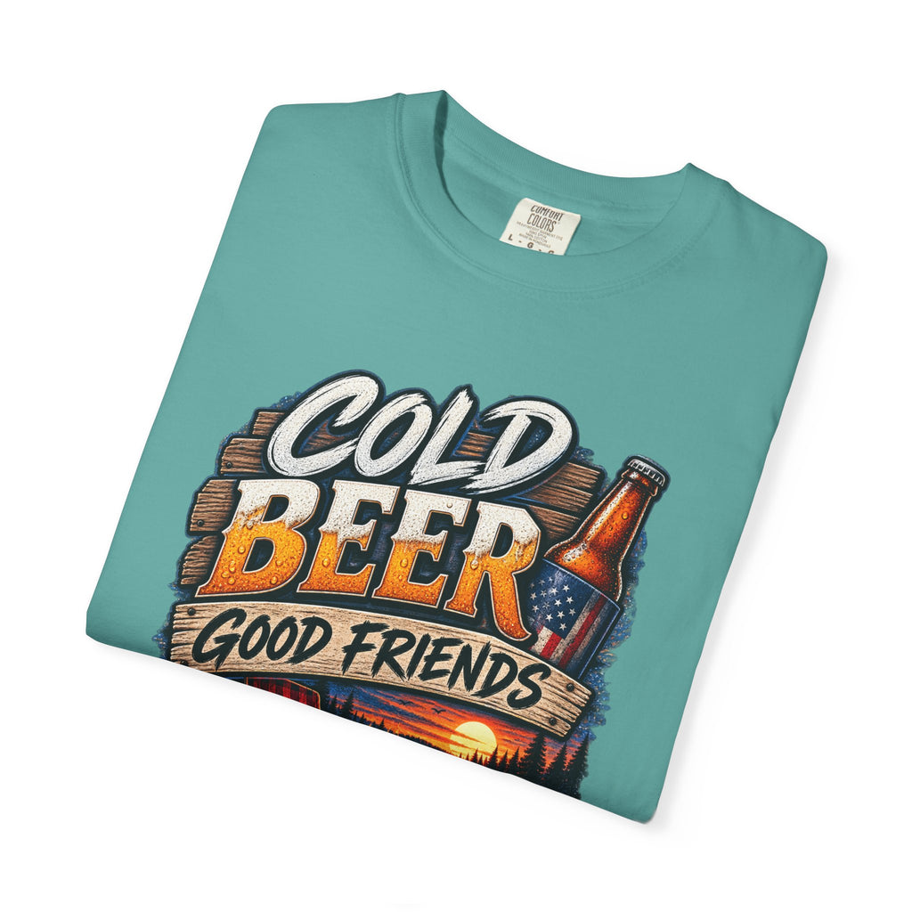 T-Shirt — "Cold Beer, Good Friends, Bad Decisions" Campfire Graphic Tee