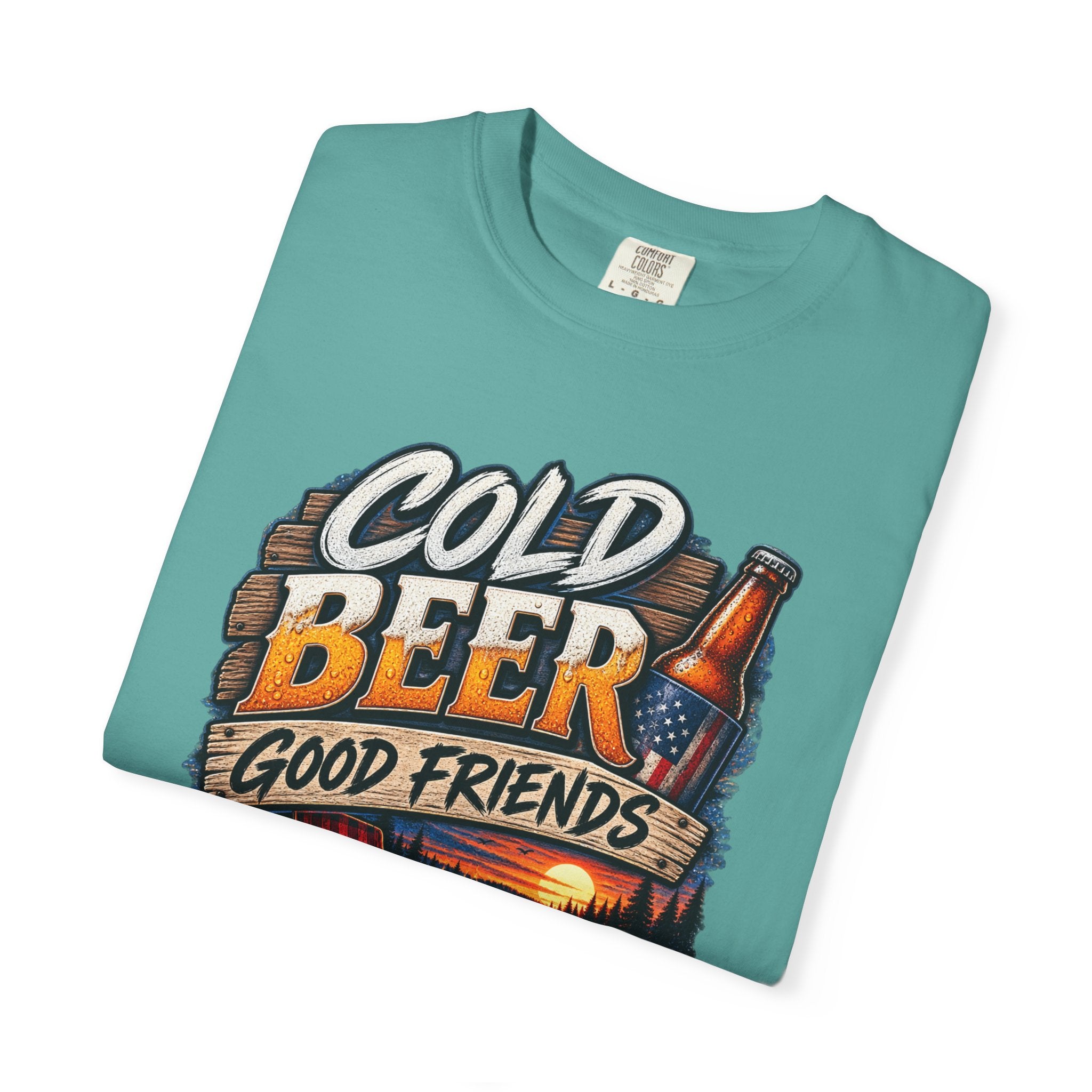 T-Shirt — "Cold Beer, Good Friends, Bad Decisions" Campfire Graphic Tee