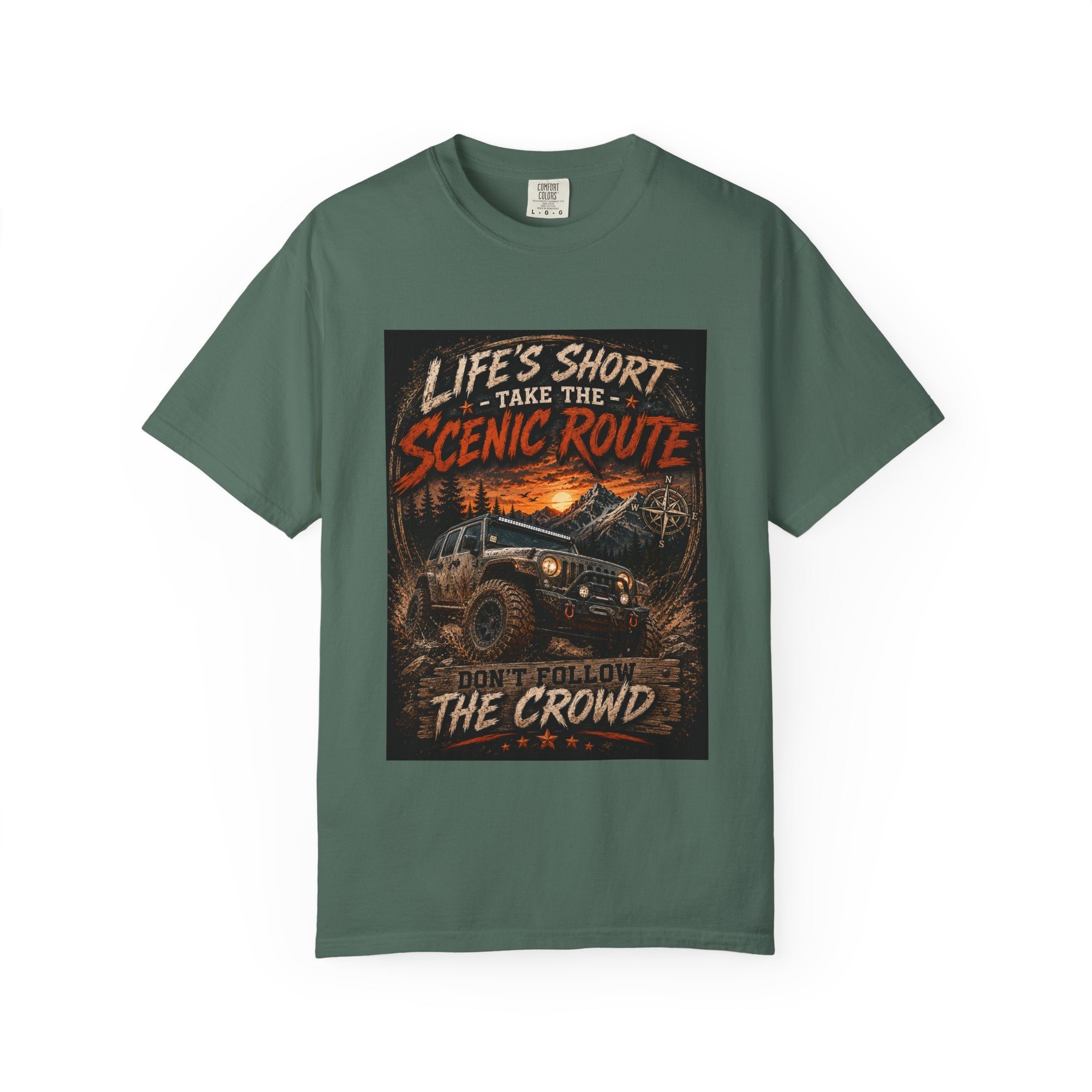 Off-Road Scenic Route T-Shirt — "Life’s Short, Take the Scenic Route" Adventure Tee