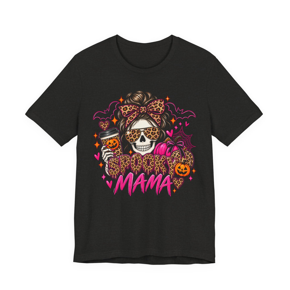 Spooky Mama – Leopard Print Halloween Graphic Tee