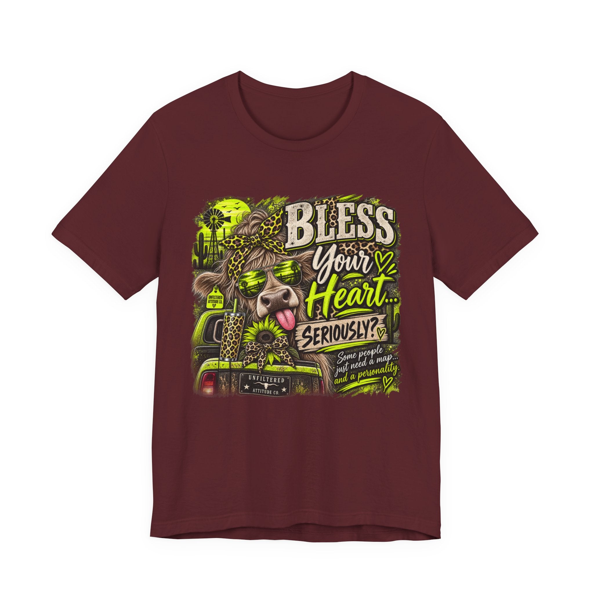 T‑Shirt — "Bless Your Heart... Seriously?" Cow Graphic Tee