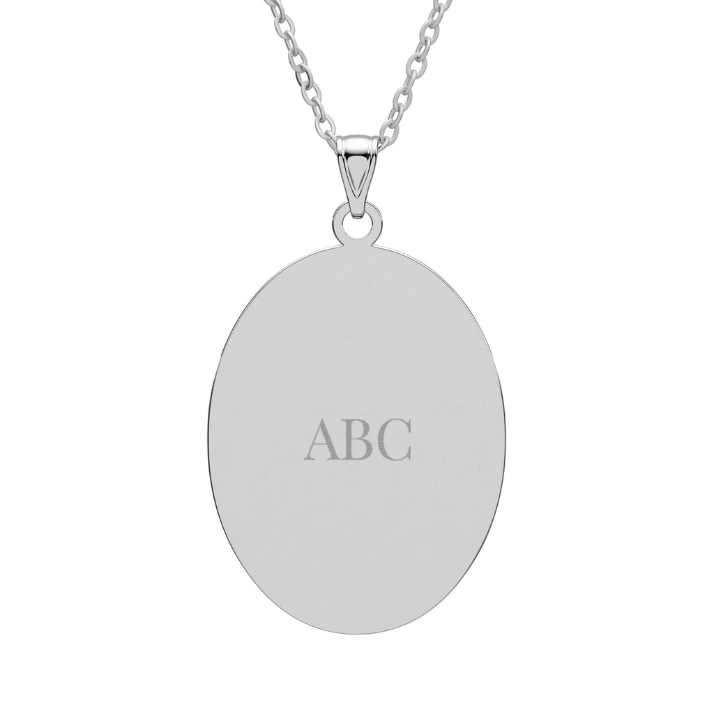 Personalized Oval Initial Necklace – Custom Engraved Pendant