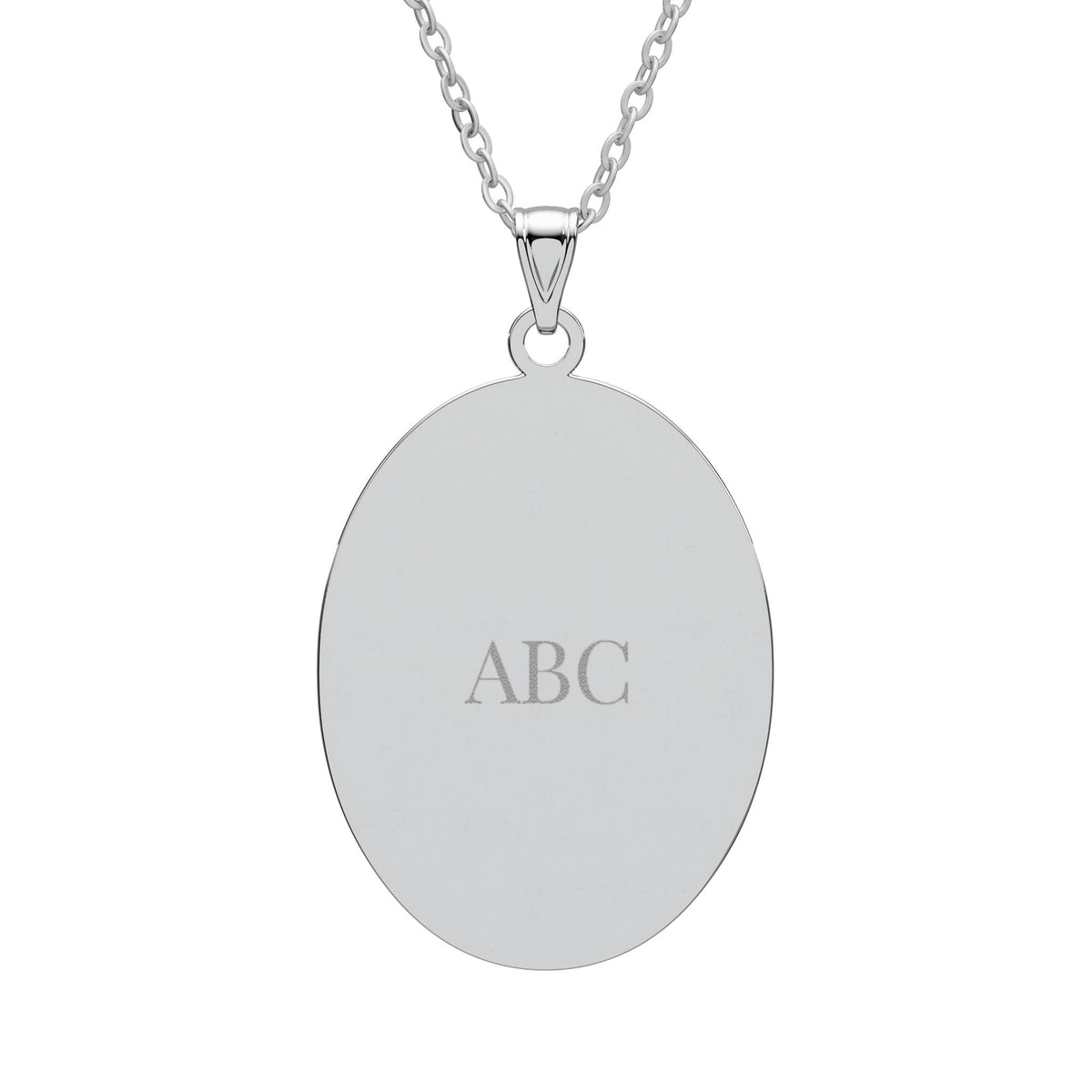 Personalized Oval Initial Necklace – Custom Engraved Pendant
