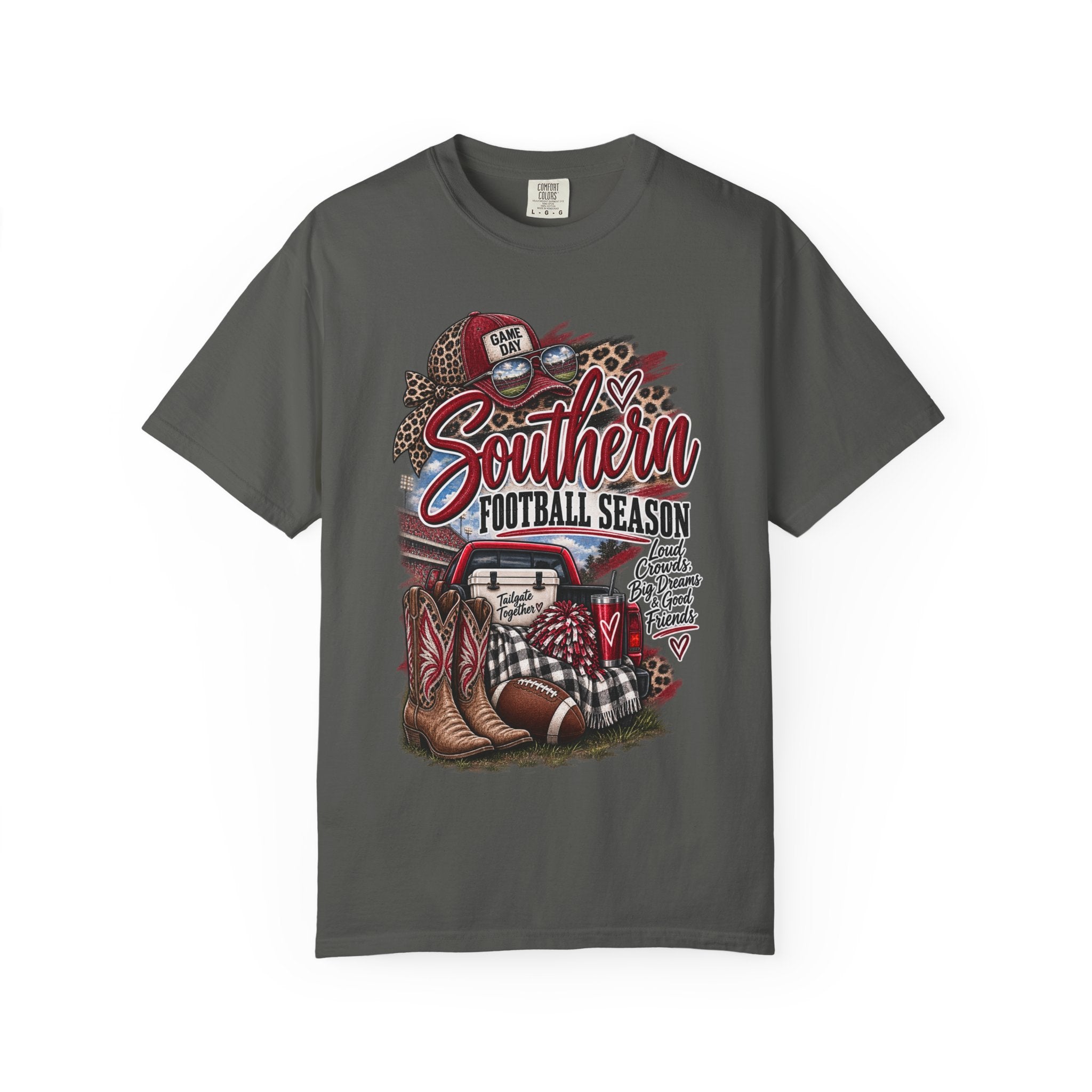 Southern Football Season T-Shirt — Vintage Truck, Cowboy Boots & Helmet Tailgate Tee