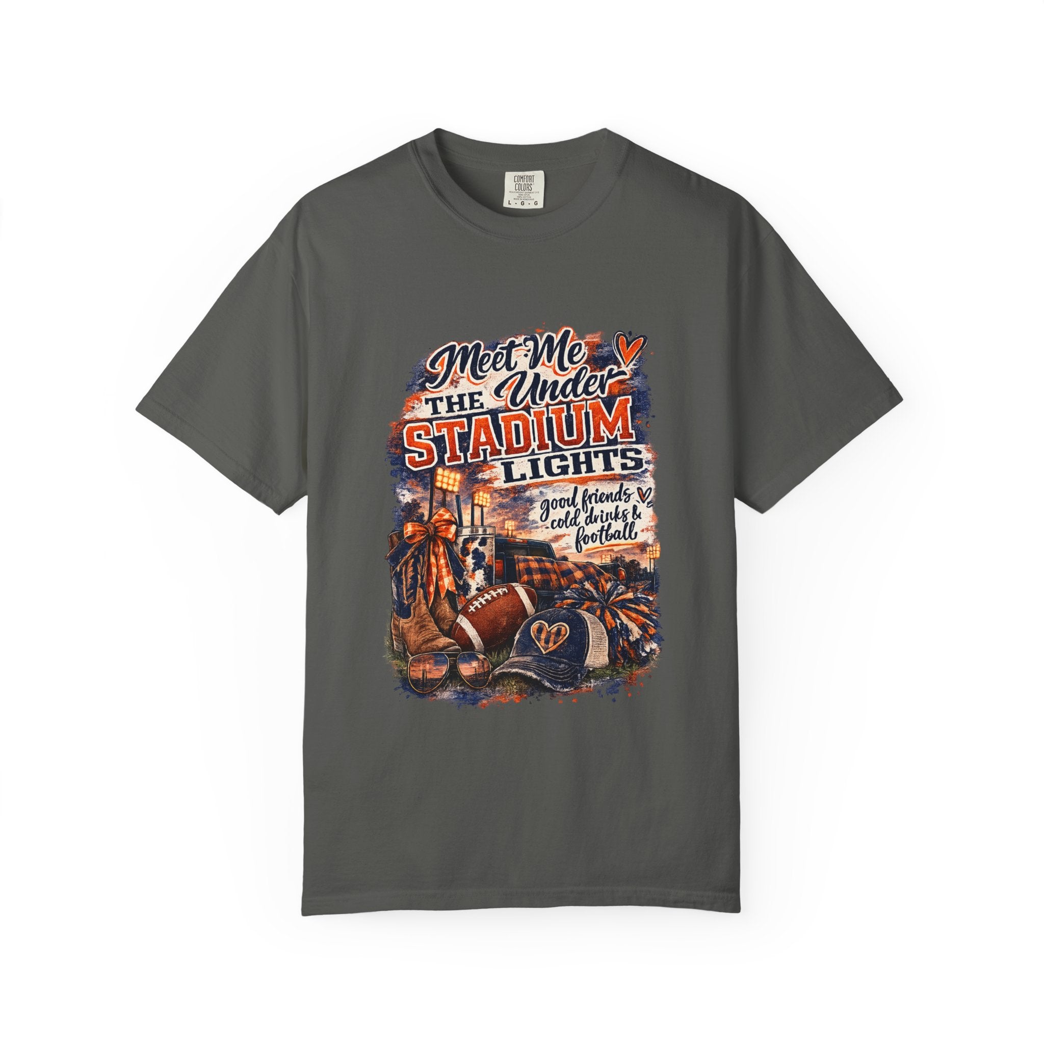 Stadium Lights Football Graphic T-Shirt — "Meet Me Under the Stadium Lights"