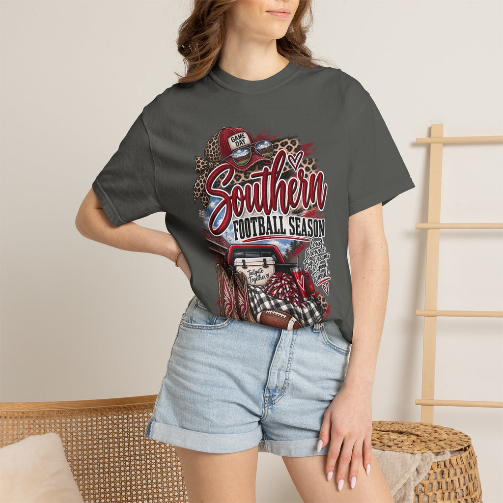 Southern Football Season T-Shirt — Vintage Truck, Cowboy Boots & Helmet Tailgate Tee